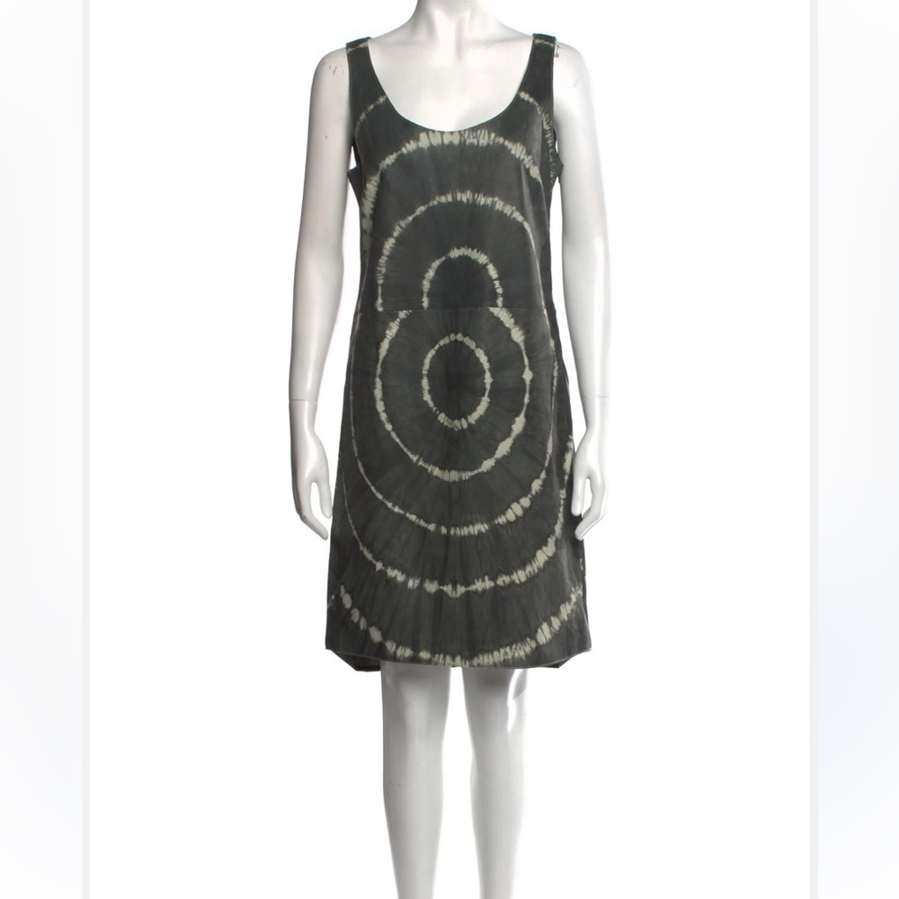 Tory Burch  Leather Dress Greystone  Shawna Tie-Dye Night Out Size 0 - Picture 13 of 16